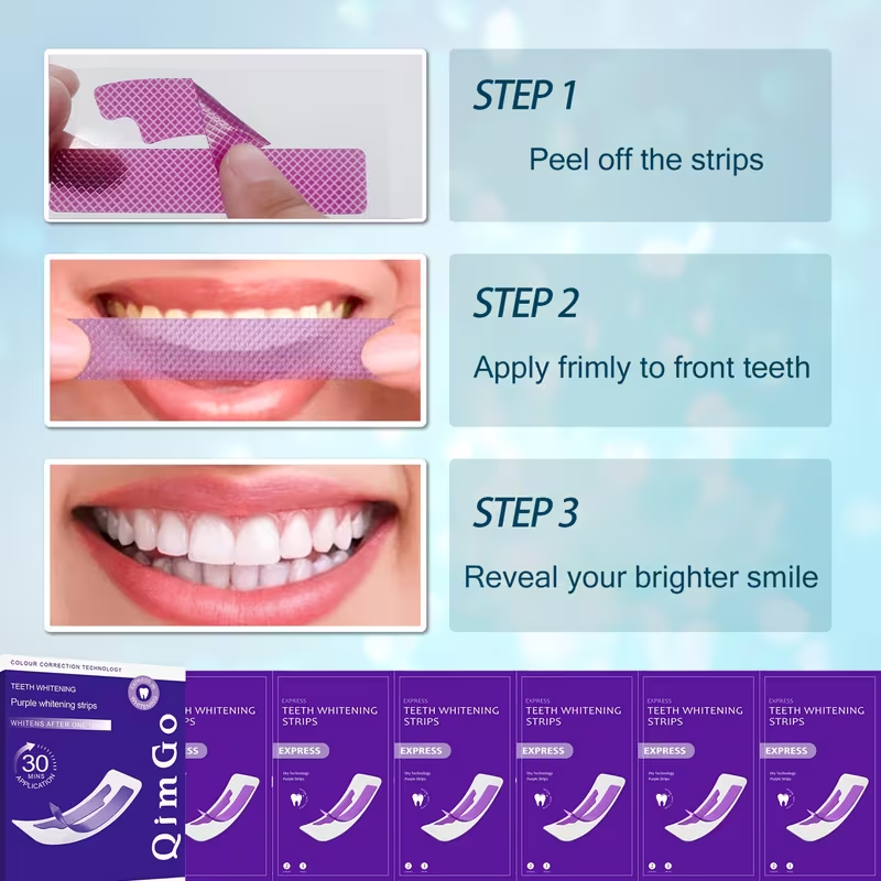 Purple Teeth Whitening Strips for Sensitive Teeth